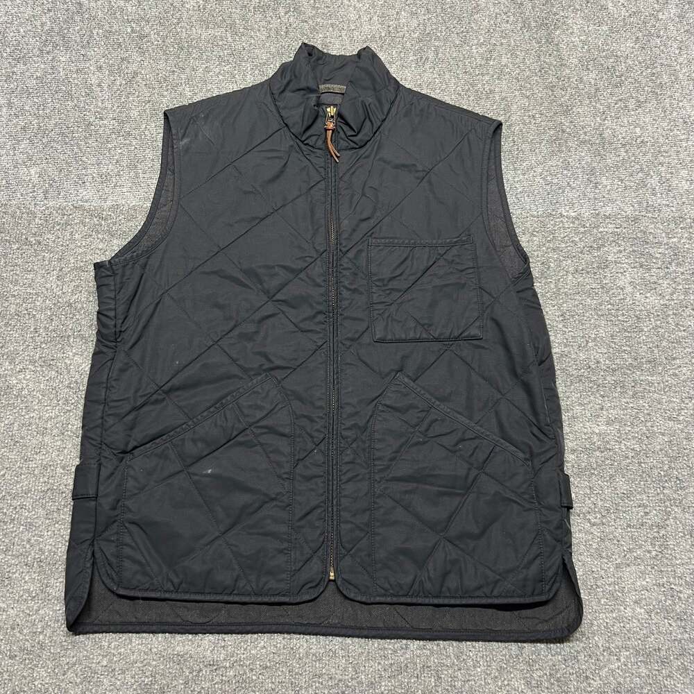 J.Crew Sussex Quilted Vest Mens M Full Zip Diamond Stitch